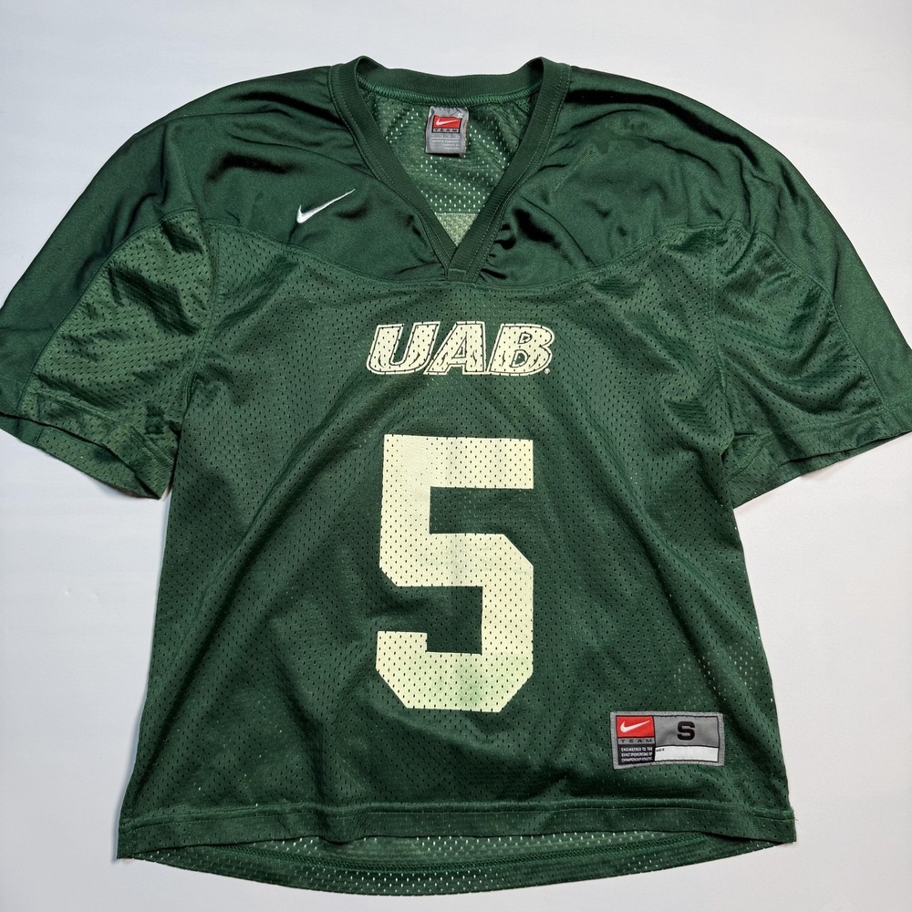 Vintage Nike Womens UAB Blazers Football Jersey Size Small Green #5